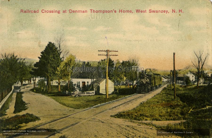 Postcard: Railroad Crossing at Denman Thompson